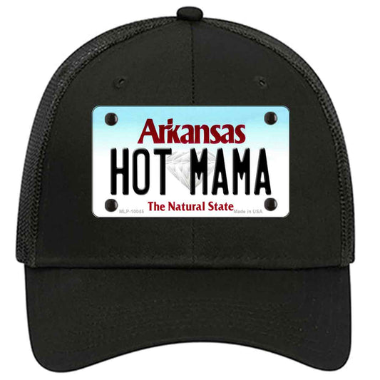 Hot Mama Arkansas Novelty Black Mesh License Plate Hat