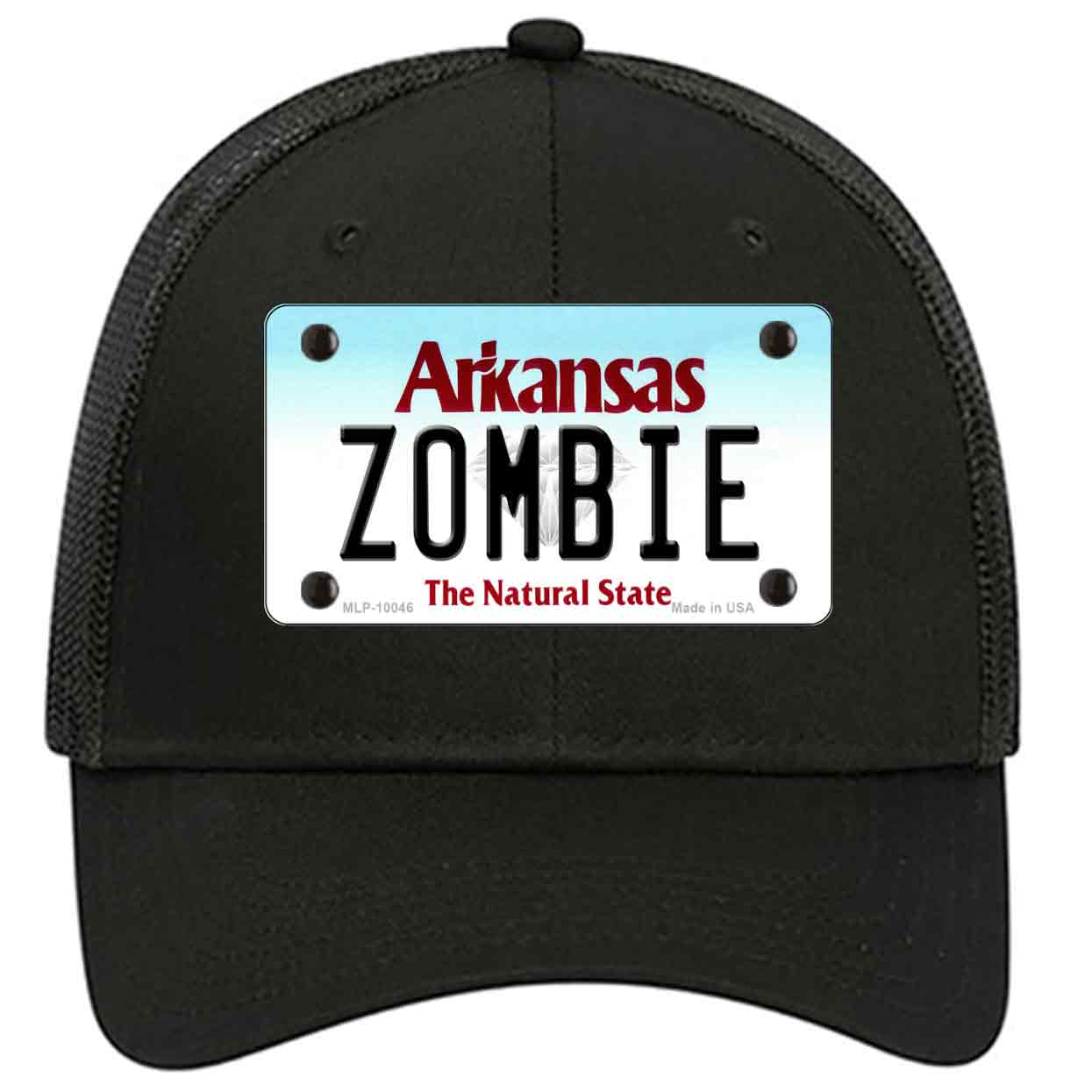 Zombie Arkansas Novelty Black Mesh License Plate Hat