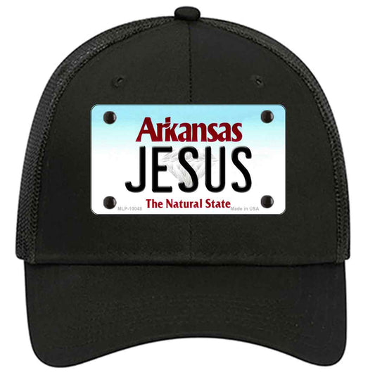 Jesus Arkansas Novelty Black Mesh License Plate Hat