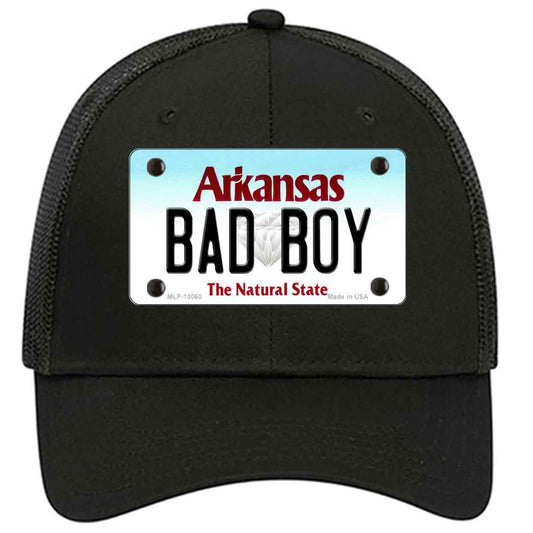 Bad Boy Arkansas Novelty Black Mesh License Plate Hat