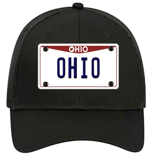 Ohio Maroon Novelty Black Mesh License Plate Hat