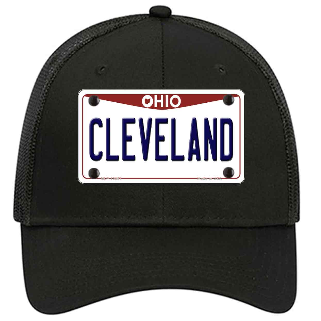 Cleveland Ohio Novelty Black Mesh License Plate Hat