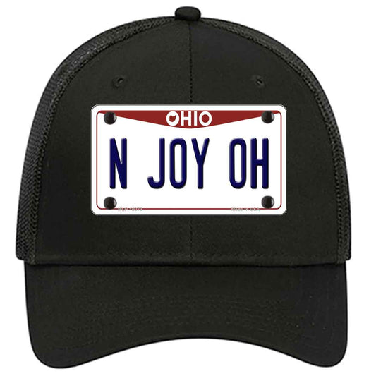 N Joy OH Ohio Novelty Black Mesh License Plate Hat