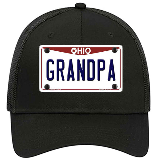 Grandpa Ohio Novelty Black Mesh License Plate Hat