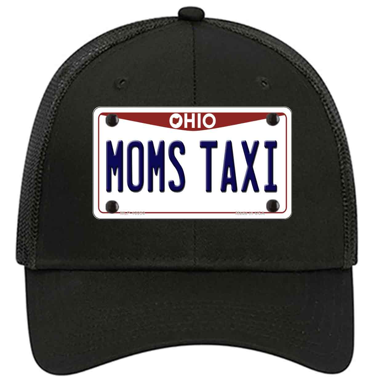 Moms Taxi Ohio Novelty Black Mesh License Plate Hat