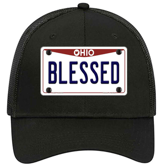 Blessed Ohio Novelty Black Mesh License Plate Hat