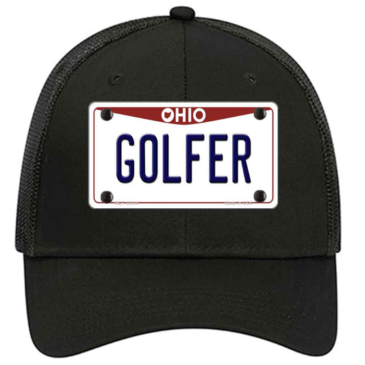 Golfer Ohio Novelty Black Mesh License Plate Hat