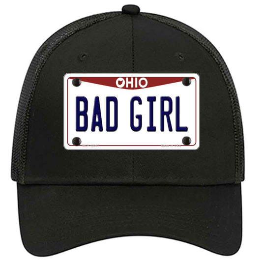 Bad Girl Ohio Novelty Black Mesh License Plate Hat