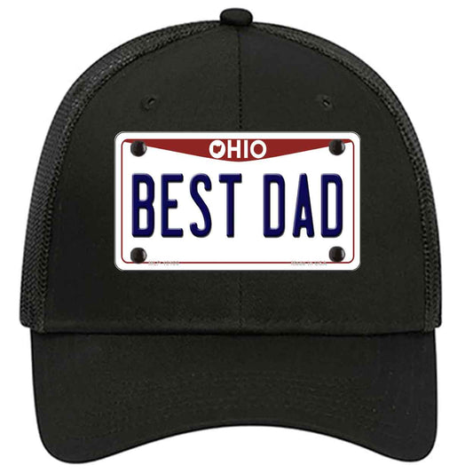 Best Dad Ohio Novelty Black Mesh License Plate Hat