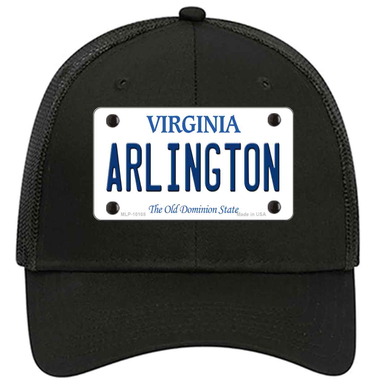 Arlington Virginia Novelty Black Mesh License Plate Hat