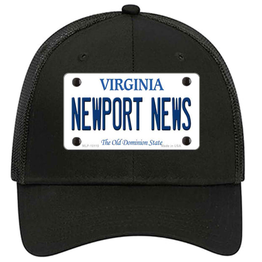 Newport News Virginia Novelty Black Mesh License Plate Hat