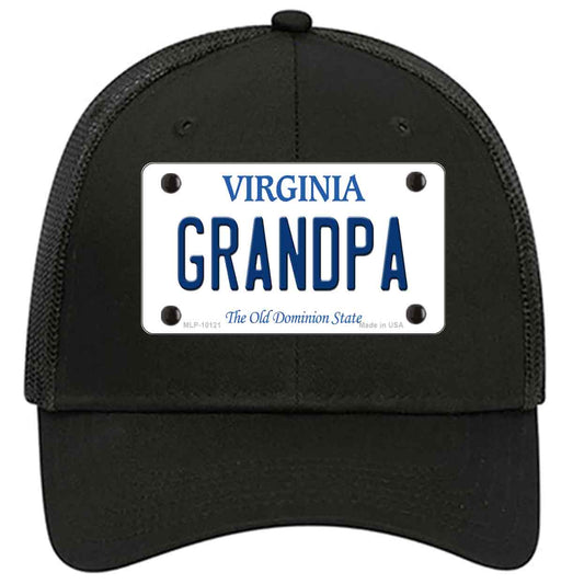 Grandpa Virginia Novelty Black Mesh License Plate Hat