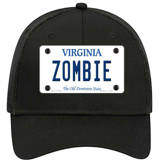 Zombie Virginia Novelty Black Mesh License Plate Hat