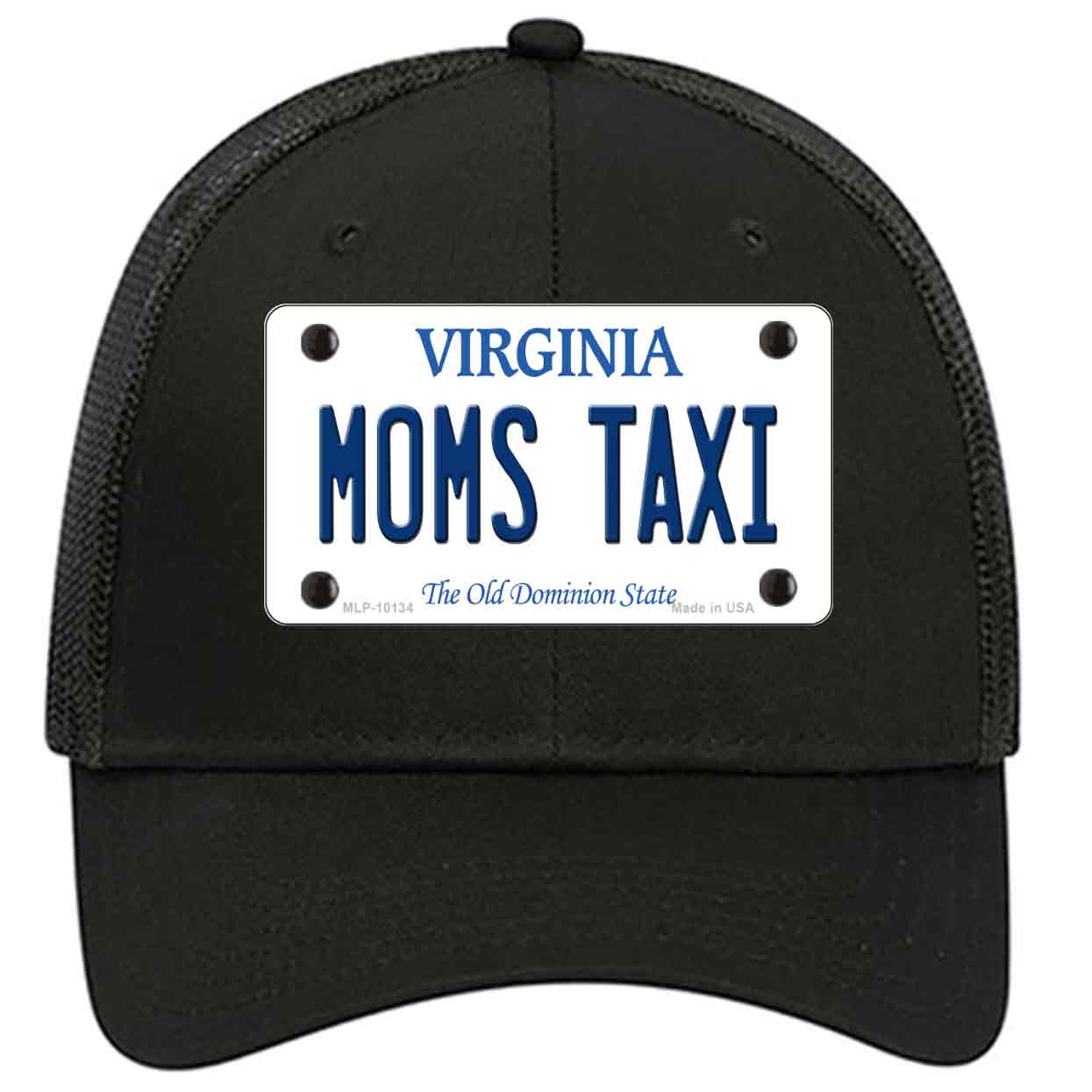 Moms Taxi Virginia Novelty Black Mesh License Plate Hat