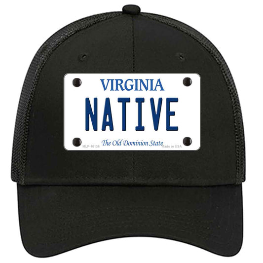 Native Virginia Novelty Black Mesh License Plate Hat