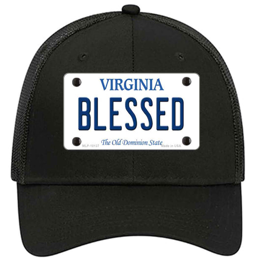 Blessed Virginia Novelty Black Mesh License Plate Hat