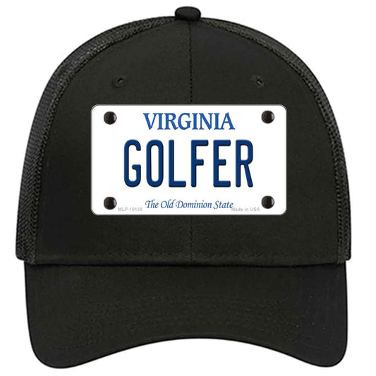 Golfer Virginia Novelty Black Mesh License Plate Hat
