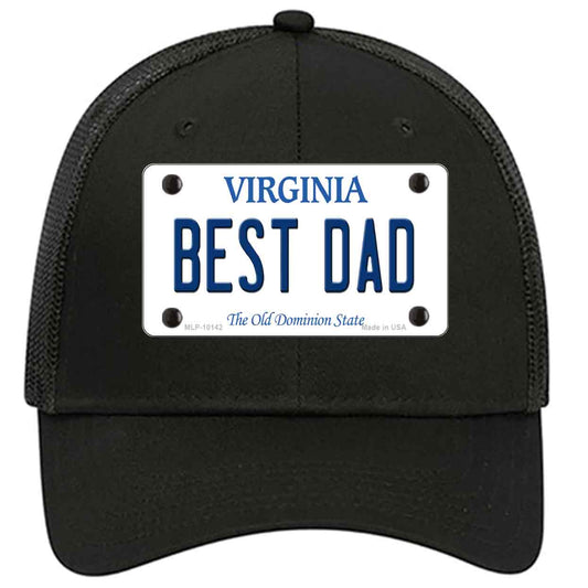 Best Dad Virginia Novelty Black Mesh License Plate Hat