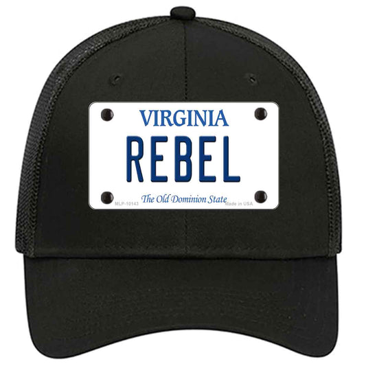 Rebel Virginia Novelty Black Mesh License Plate Hat