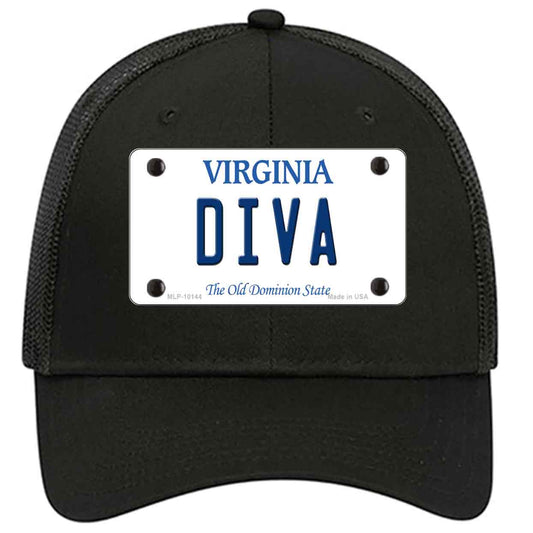 Diva Virginia Novelty Black Mesh License Plate Hat