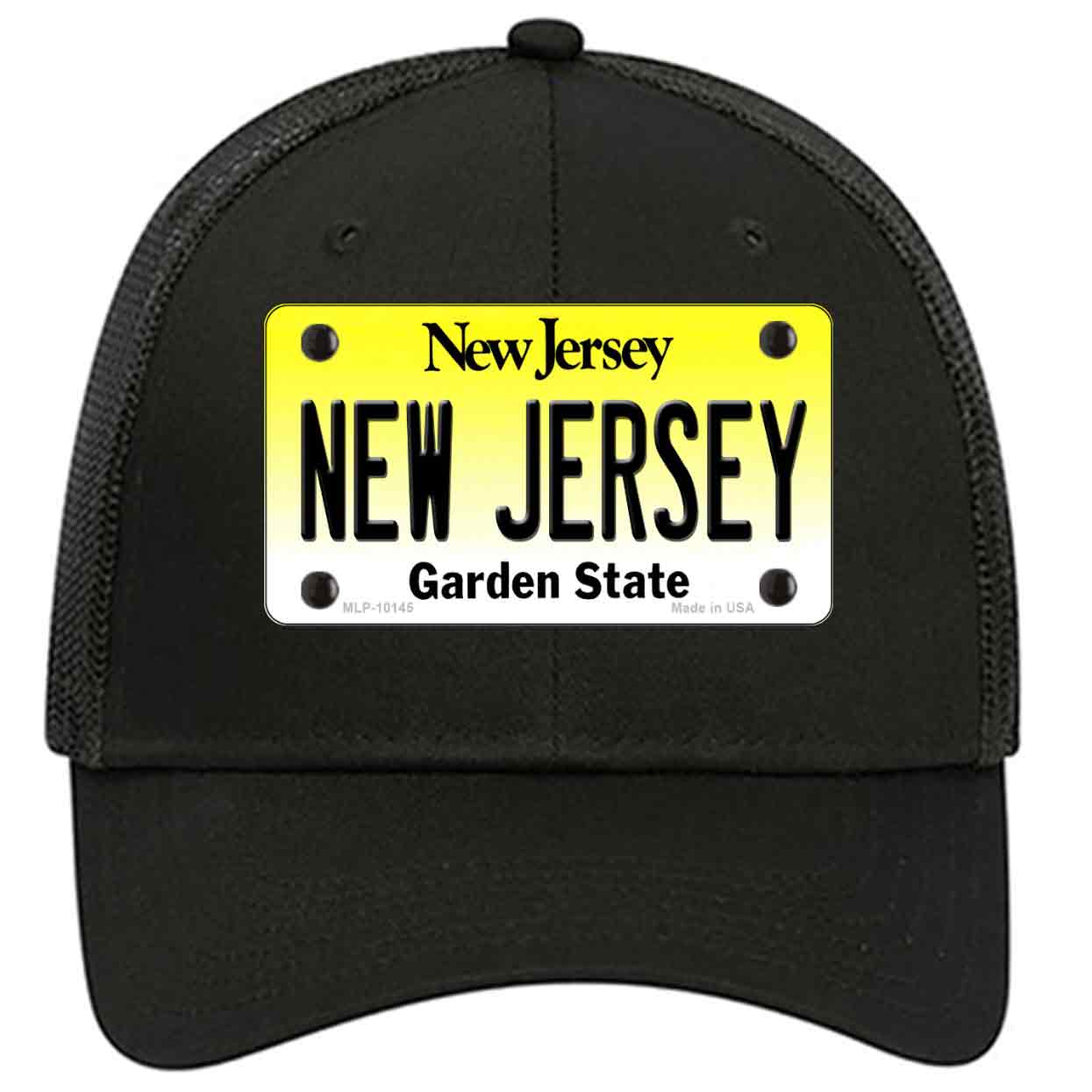 New Jersey Garden State Novelty Black Mesh License Plate Hat