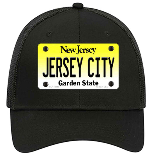 Jersey City New Jersey Novelty Black Mesh License Plate Hat