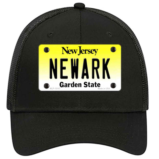 Newark New Jersey Novelty Black Mesh License Plate Hat