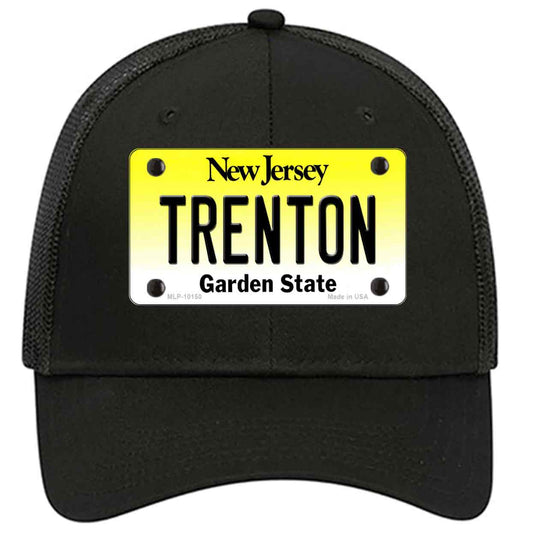 Trenton New Jersey Novelty Black Mesh License Plate Hat