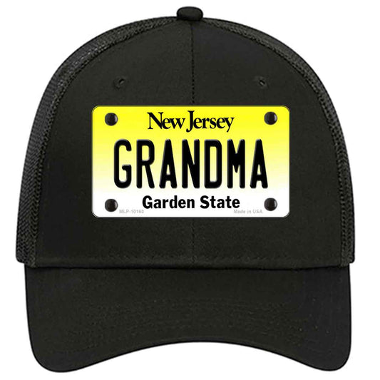 Grandma New Jersey Novelty Black Mesh License Plate Hat