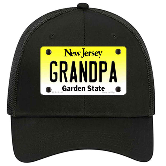 Grandpa New Jersey Novelty Black Mesh License Plate Hat