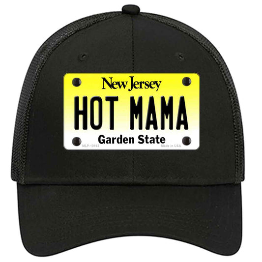Hot Mama New Jersey Novelty Black Mesh License Plate Hat