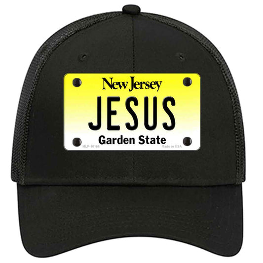 Jesus New Jersey Novelty Black Mesh License Plate Hat