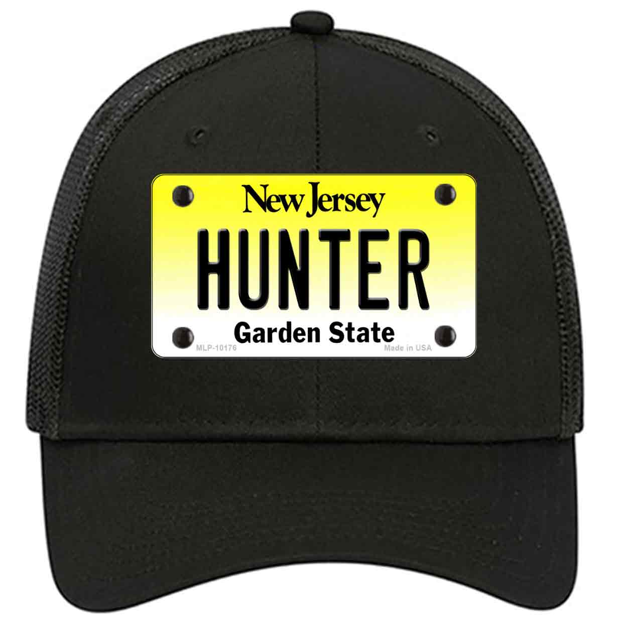 Hunter New Jersey Novelty Black Mesh License Plate Hat
