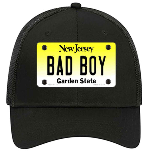 Bad Boy New Jersey Novelty Black Mesh License Plate Hat