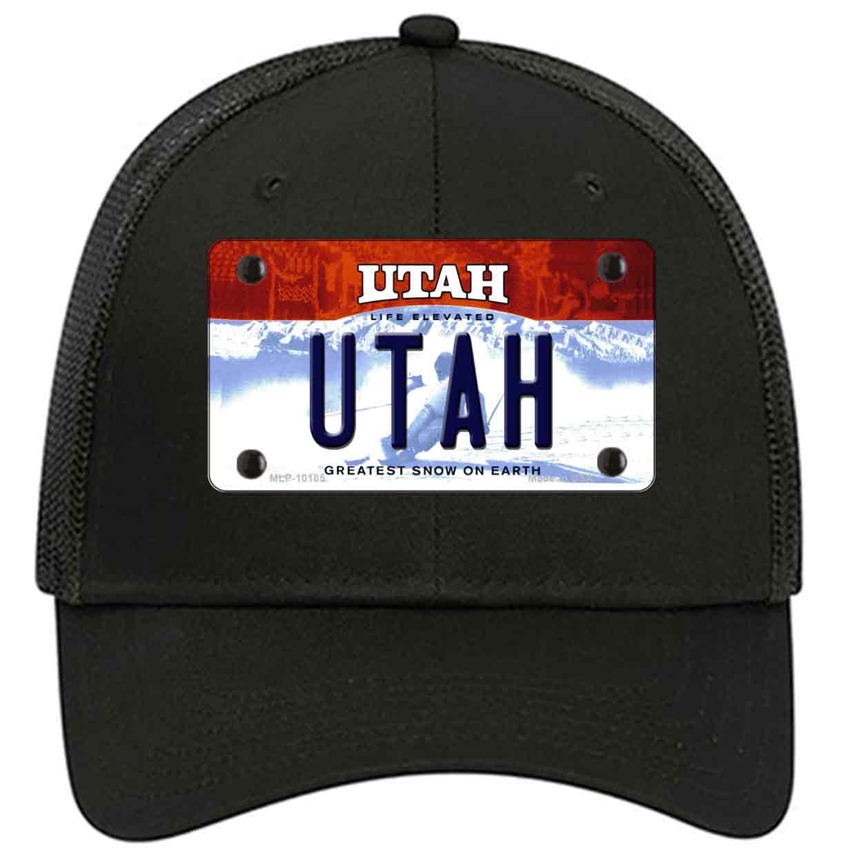 Utah Life Elevated Novelty Black Mesh License Plate Hat