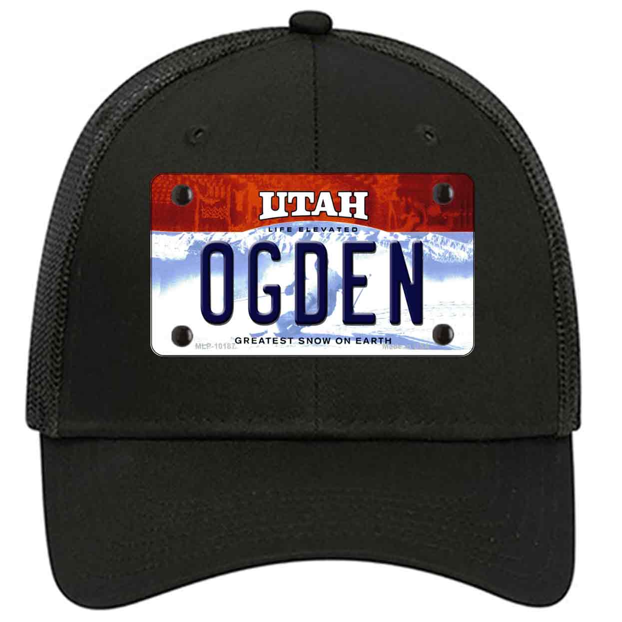 Ogden Utah Novelty Black Mesh License Plate Hat