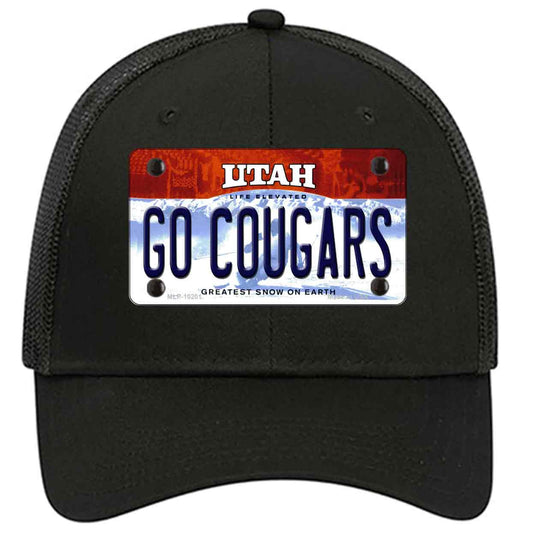 Go Cougars Utah Novelty Black Mesh License Plate Hat