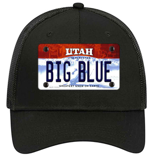 Big Blue Utah Novelty Black Mesh License Plate Hat