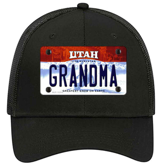 Grandma Utah Novelty Black Mesh License Plate Hat