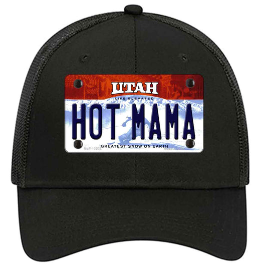 Hot Mama Utah Novelty Black Mesh License Plate Hat