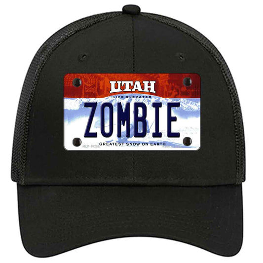Zombie Utah Novelty Black Mesh License Plate Hat