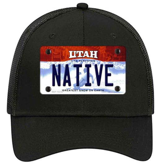 Native Utah Novelty Black Mesh License Plate Hat