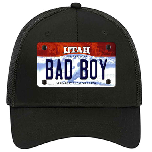 Bad Boy Utah Novelty Black Mesh License Plate Hat