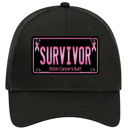 Survivor Novelty Black Mesh License Plate Hat