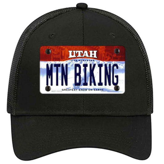 Mtn Biking Utah Novelty Black Mesh License Plate Hat