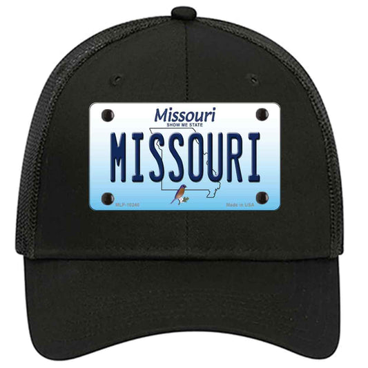 Missouri Show Me State Novelty Black Mesh License Plate Hat