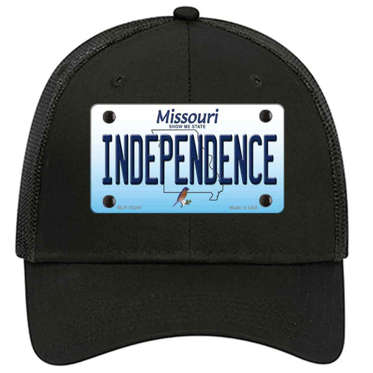 Independence Missouri Novelty Black Mesh License Plate Hat