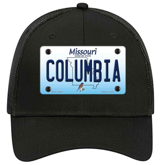Columbia Missouri Novelty Black Mesh License Plate Hat