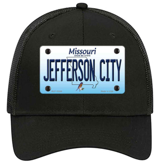 Jefferson City Missouri Novelty Black Mesh License Plate Hat