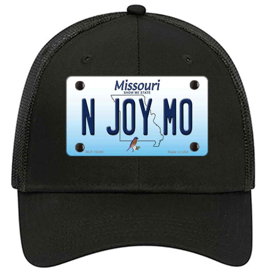 N Joy MO Missouri Novelty Black Mesh License Plate Hat